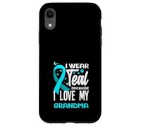 Je Porte du Bleu Sarcelle Parce Que J'aime Le Cancer du col de l'utérus de ma Grand-mère Coque pour iPhone XR