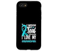 Je Porte du Bleu Sarcelle Parce Que J'aime Le Cancer du col de l'utérus de ma Grand-mère Coque pour iPhone SE (2020) / 7/8