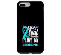 Je Porte du Bleu Sarcelle Parce Que J'aime Le Cancer du col de l'utérus de ma Grand-mère Coque pour iPhone 7 Plus/8 Plus