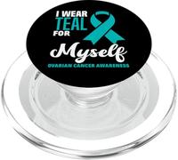 Je Porte du Bleu Sarcelle pour Moi-même Sensibilisation au Cancer de l'ovaire PopSockets PopGrip pour MagSafe