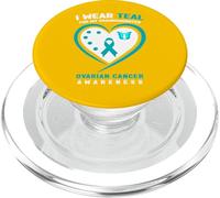 Je Porte du Bleu Sarcelle pour sensibiliser ma Petite-Fille au Cancer de l'ovaire PopSockets PopGrip pour MagSafe