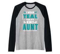 Je Porte du Bleu Sarcelle pour sensibiliser ma Tante au Cancer de l'ovaire Manche Raglan