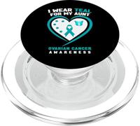 Je Porte du Bleu Sarcelle pour sensibiliser ma Tante au Cancer de l'ovaire PopSockets PopGrip pour MagSafe