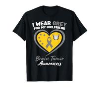 Je Porte du Gris pour la Sensibilisation aux tumeurs cérébrales de Petite Amie T-Shirt Graphique avec Valeur