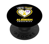 Je Porte du Jaune pour sensibiliser Mon ami à l'albinisme PopSockets PopGrip Adhésif