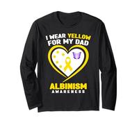Je Porte du Jaune pour sensibiliser Mon père à l'albinisme Manche Longue