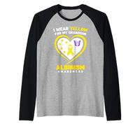 Je Porte du Jaune pour sensibiliser Mon Petit-Fils à l'albinisme Manche Raglan