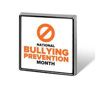 Je porte du orange pour la Journée de l'unité, le Mois de la lutte contre le harcèlement scolaire, badges carrés, épinglettes, boutons en émail, décorations de fête