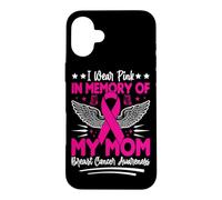 Je Porte du Rose en Souvenir de la Sensibilisation au Cancer du Sein de ma mère Coque pour iPhone 16 Plus