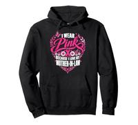 Je Porte du Rose pour la Sensibilisation au Cancer du Sein de ma Belle-mère Sweat à Capuche