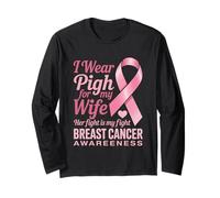 Je Porte du Rose pour la Sensibilisation au Cancer du Sein de ma Femme Manche Longue