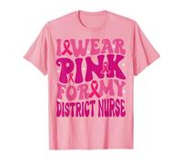Je Porte du Rose pour Les Enfants atteints de Cancer du Sein de Mon infirmière de District T-Shirt