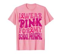 Je Porte du Rose pour Les Enfants atteints du Cancer du Sein de Mon Directeur d'école T-Shirt