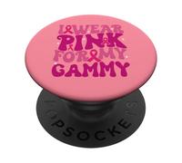 Je Porte du Rose pour ma Campagne de Sensibilisation au Cancer du Sein PopSockets PopGrip Adhésif