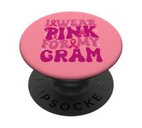 Je Porte du Rose pour ma Campagne de Sensibilisation au Cancer du Sein PopSockets PopGrip Adhésif