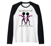 Je Porte du Rose pour ma mère, Un Cancer du Sein, de la mélanine Noire pour Femmes Manche Raglan