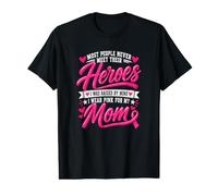 Je Porte du Rose pour ma mère, Un Cancer du Sein soulevé par Mon héros T-Shirt Graphique avec Valeur