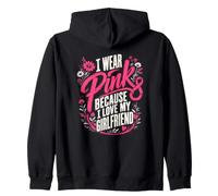 Je Porte du Rose pour ma Petite Amie Sensibilisation au Cancer du Sein Sweat à Capuche