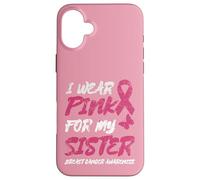 Je Porte du Rose pour ma sœur Sensibilisation au Cancer du Sein - vintagifi Coque pour iPhone 16 Plus