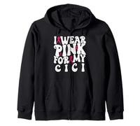 Je Porte du Rose pour Mes Enfants atteints du Cancer du Sein Cici Sweat à Capuche
