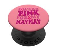 Je Porte du Rose pour Mes Enfants de Maymay, Qui sont sensibilisés au Cancer du Sein PopSockets PopGrip Adhésif