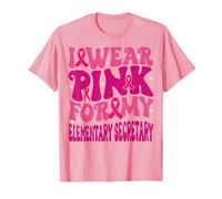 Je Porte du Rose pour Mes Enfants secrétaires du Primaire T-Shirt