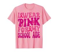 Je Porte du Rose pour Mon Aide Scolaire Sensibilisation au Cancer du Sein pour Enfants T-Shirt
