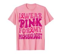 Je Porte du Rose pour Mon microbiologiste pour Les Enfants atteints du Cancer du Sein T-Shirt