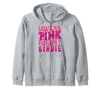 Je Porte du Rose pour Mon Oiseau de Sensibilisation au Cancer du Sein Sweat à Capuche