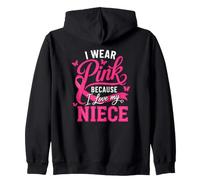 Je Porte du Rose pour sensibiliser ma nièce au Cancer du Sein Sweat à Capuche