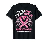 Je Porte du Rose pour sensibiliser ma Tante au Cancer du Sein T-Shirt