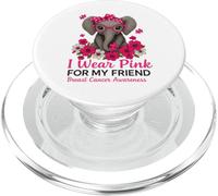 Je Porte du Rose pour sensibiliser Mon Amie au Cancer du Sein chez Les éléphants PopSockets PopGrip pour MagSafe