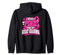 Je Porte du Rose pour sensibiliser Mon arrière Grand-mère au Cancer du Sein Sweat à Capuche