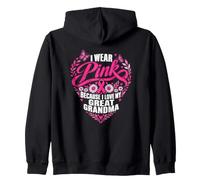 Je Porte du Rose pour sensibiliser Mon arrière Grand-mère au Cancer du Sein Sweat à Capuche