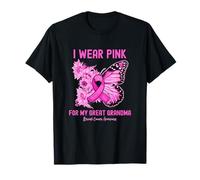 Je porte du rose pour sensibiliser mon arrière grand-mère au cancer du sein T-Shirt