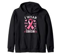 Je Porte du Rose pour sensibiliser Mon Cousin au Cancer Sweat à Capuche