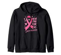 Je Porte du Rose pour sensibiliser Mon Petit ami au Cancer Sweat à Capuche