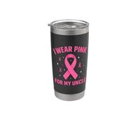 Je porte du rose pour soutenir la sensibilisation au cancer de mon oncle Gobelet isotherme en acier inoxydable double paroi