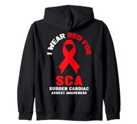 Je Porte du Rouge pour la Sensibilisation à l'arrêt Cardiaque soudain SCA Sweat à Capuche