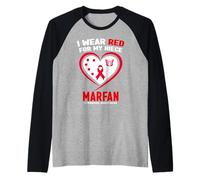 Je Porte du Rouge pour la Sensibilisation au Syndrome de ma nièce Marfan Manche Raglan