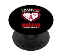 Je Porte du Rouge pour la Sensibilisation au Syndrome de ma Tante Marfan PopSockets PopGrip Adhésif
