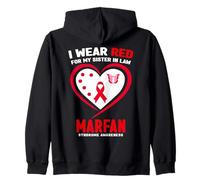 Je Porte du Rouge pour la Sensibilisation au Syndrome de Marfan de ma Belle-sœur Sweat à Capuche