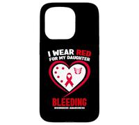 Je Porte du Rouge pour la Sensibilisation aux Troubles de la Coagulation de ma Fille Coque pour iPhone 15 Pro