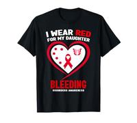 Je Porte du Rouge pour la Sensibilisation aux Troubles de la Coagulation de ma Fille T-Shirt