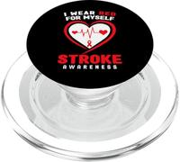 Je Porte du Rouge pour Moi-même Conscience de l'AVC PopSockets PopGrip pour MagSafe