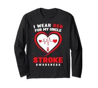 Je Porte du Rouge pour Mon Oncle Stroke Awareness Manche Longue
