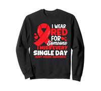Je Porte du Rouge pour Quelqu'un Qui me Manque Sensibilisation aux Maladies du cœur Sweatshirt