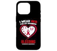 Je Porte du Rouge pour sensibiliser ma Grand-mère aux Troubles de la Coagulation Coque pour iPhone 16 Pro