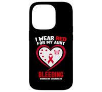 Je Porte du Rouge pour sensibiliser ma Tante aux Troubles de la Coagulation Coque pour iPhone 14 Pro