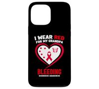 Je Porte du Rouge pour sensibiliser Mon Grand-père aux Troubles de la Coagulation Coque pour iPhone 13 Pro Max